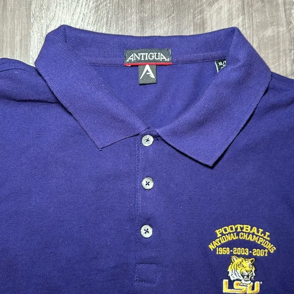 LSU Tigers Football National Champions Antigua Polo - XL